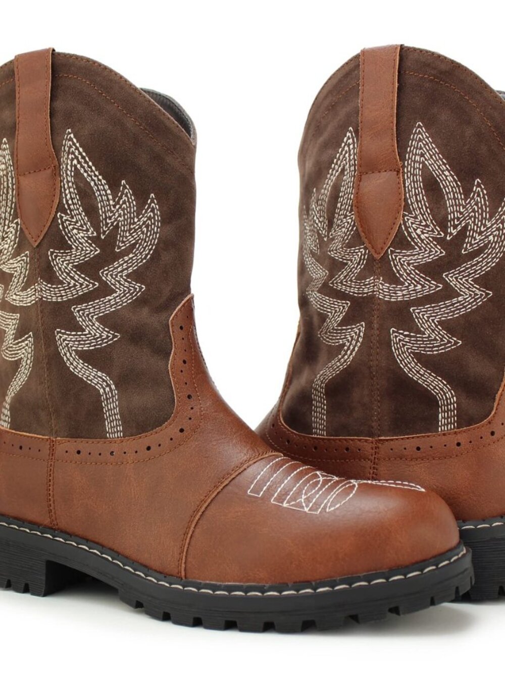 Women's Mid Calf Western Cowboy Cowgirl Boot Round Toe Embroidered Fashion Boots